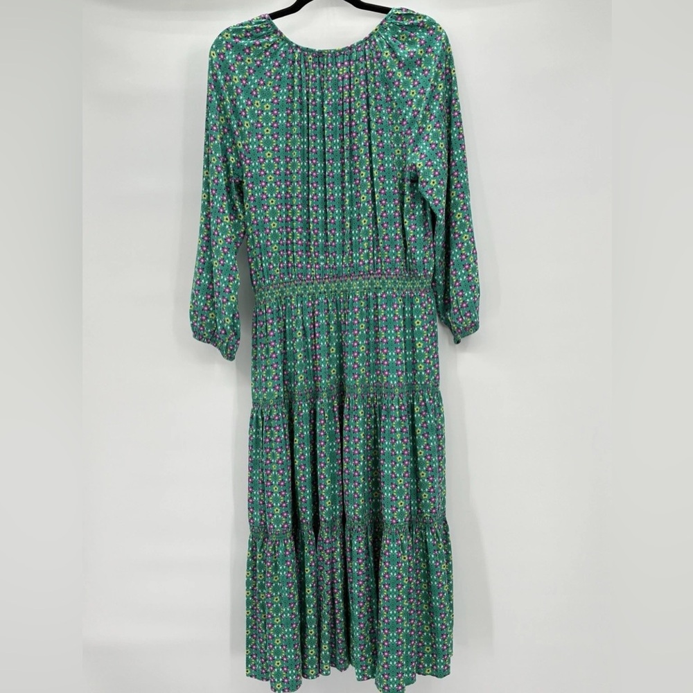 Matilda Jane Floral Boho Cottagecore Tiered Peasant Midi Dress Green Large NWT - Picture 9 of 9